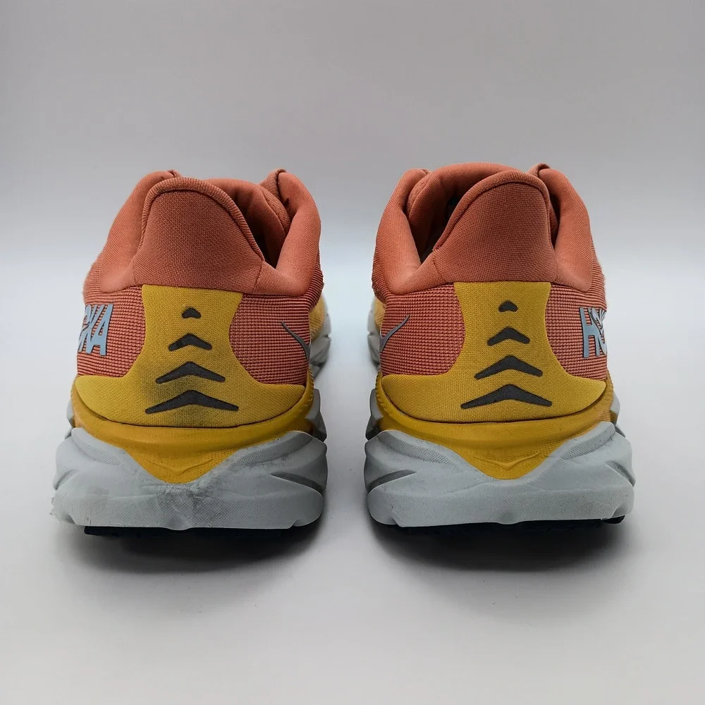 Hoka Clifton 8‎ Wide Womens 10D Running Shoes Orange 1121375 SBSCR